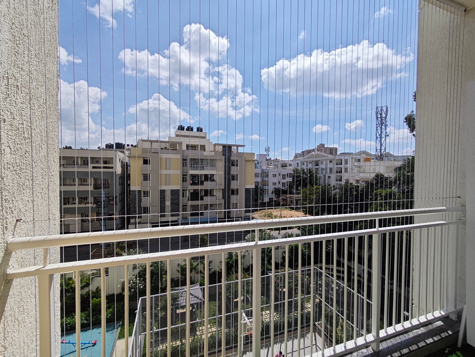Completed real invisible grill balcony project