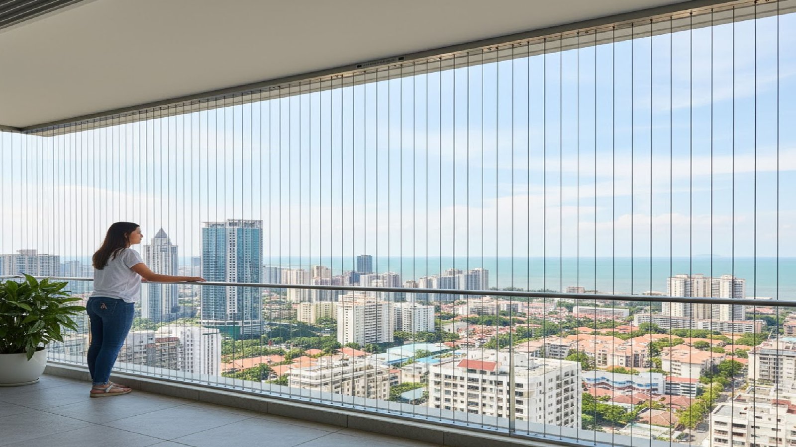 Real project example for Balcony Invisible Grills